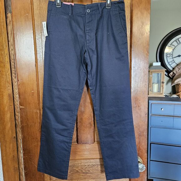 Old Navy Slim Broke In Navy Chino Pants Slacks Droit Porte Mens 31" x 32" NEW - Picture 2 of 8